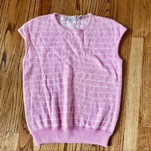 Valentino Pink Giraffe Print Sweater Vest